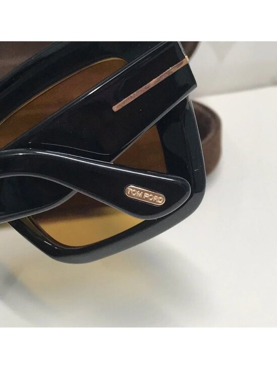 New Authentic Tom Ford TF1157 01E “Esme” Sunglasses – Shiny Black with Brown Len main image 11
